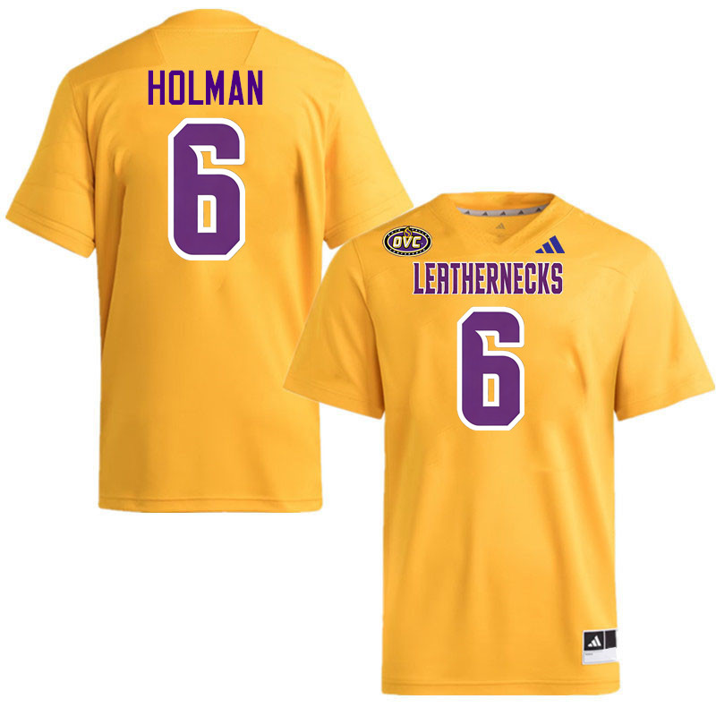 Western Illinois Leathernecks #6 Markell Holman College Football Jerseys,Uniforms-Gold